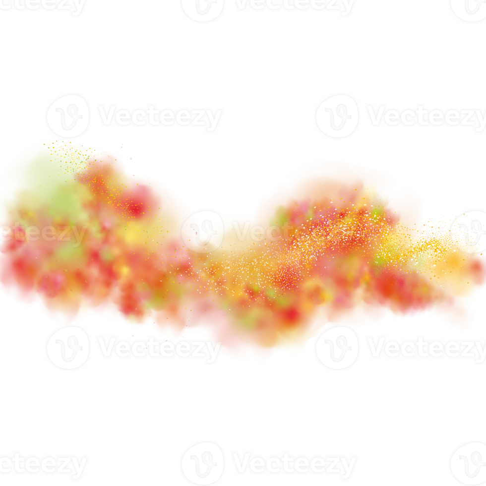 Background of an explosion of colorful smoke clouds.Multicolor fog with blue and yellow particles png