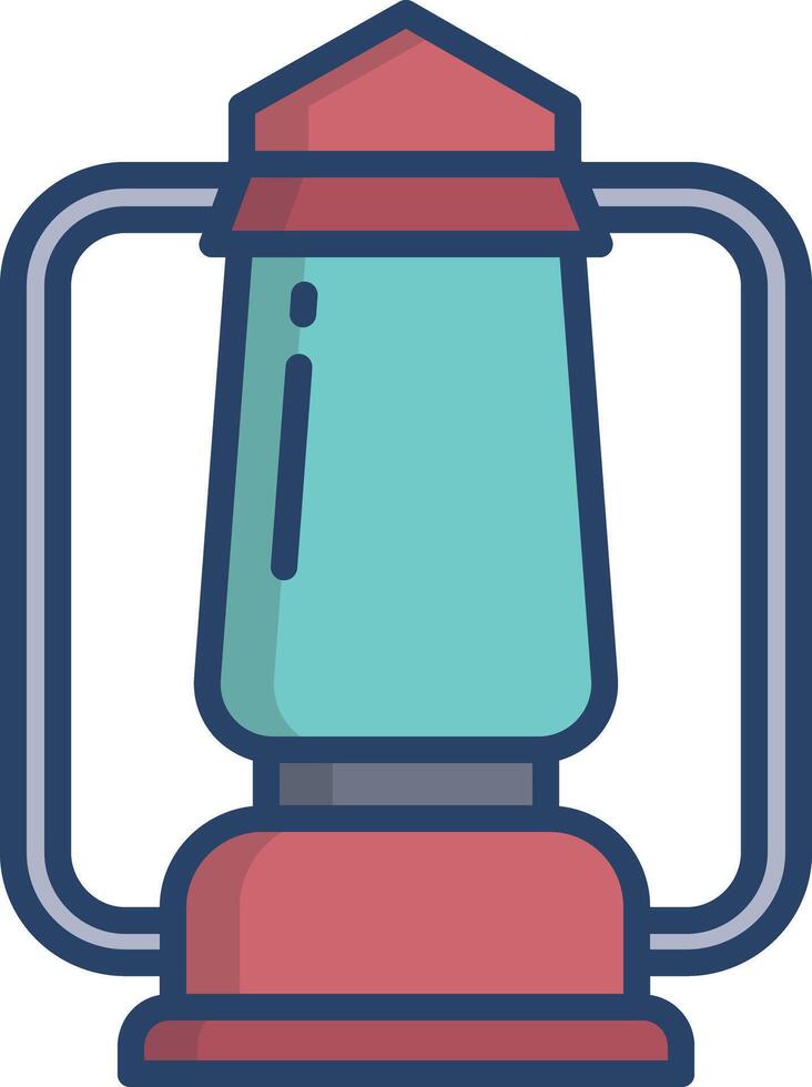 Lantern linear color illustration vector