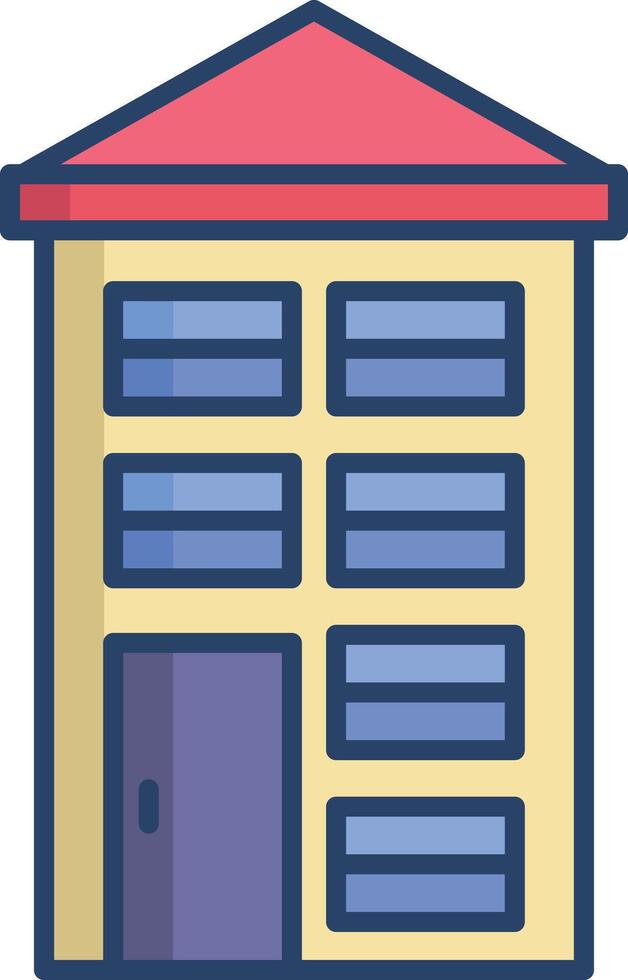 House linear color illustration vector