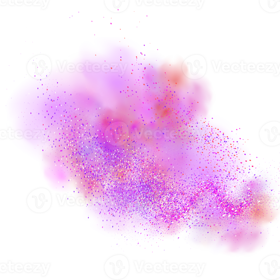Background of an explosion of colorful smoke clouds.Multicolor fog with blue and yellow particles png