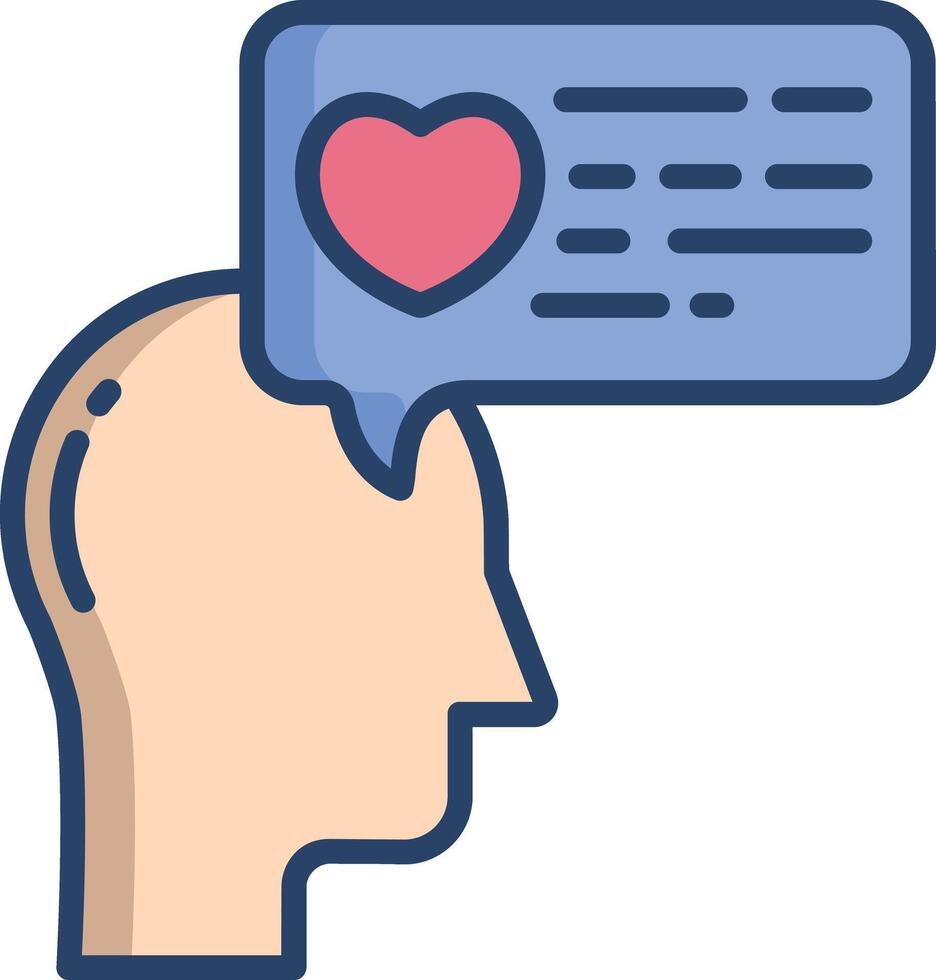 I Love linear color illustration vector