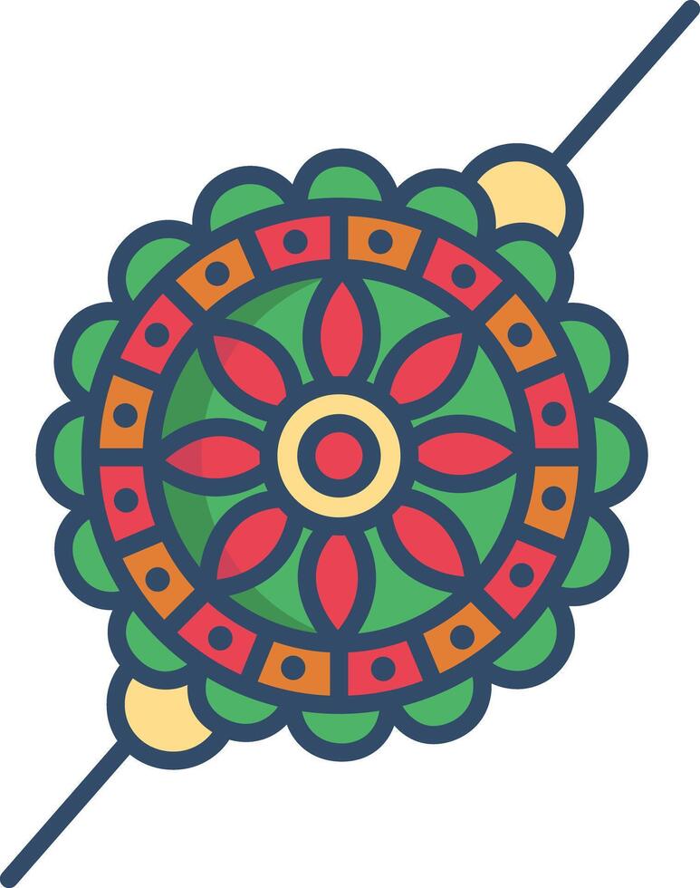 Rakhi linear color illustration vector