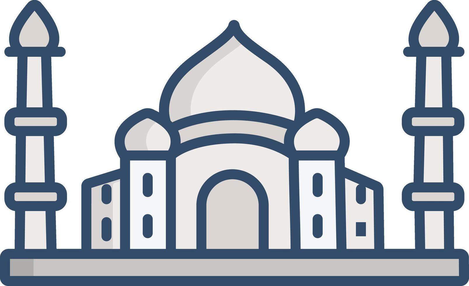 Tajmahal linear color illustration vector