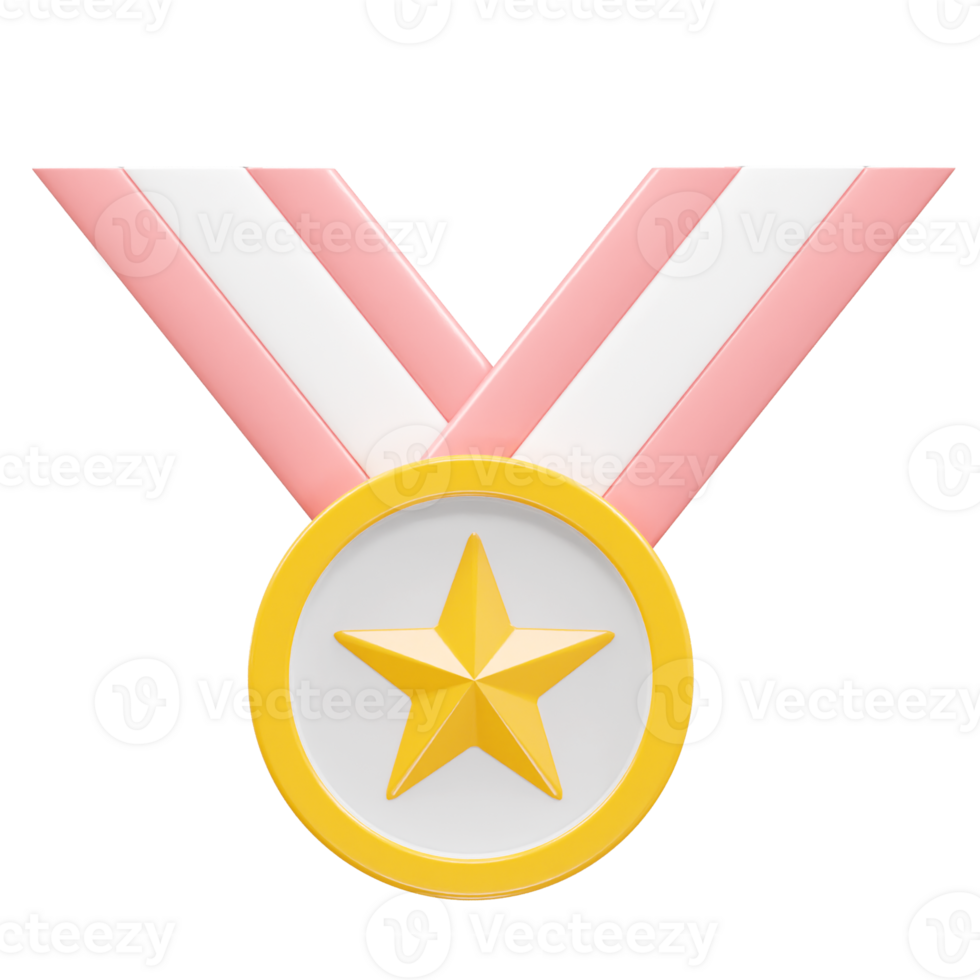 Champion medal icon illustration 3d rendering element png