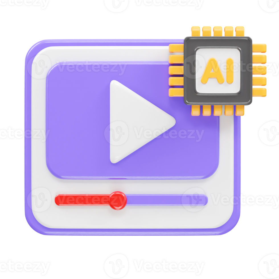Ai prompt image player icon element 3d rendering png