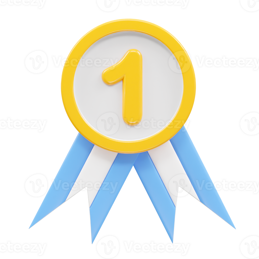 Champion medal icon illustration 3d rendering element png