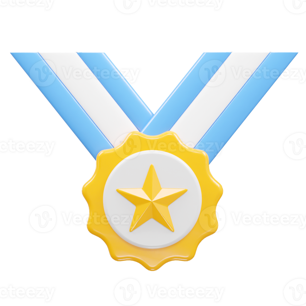Champion medal icon illustration 3d rendering element png