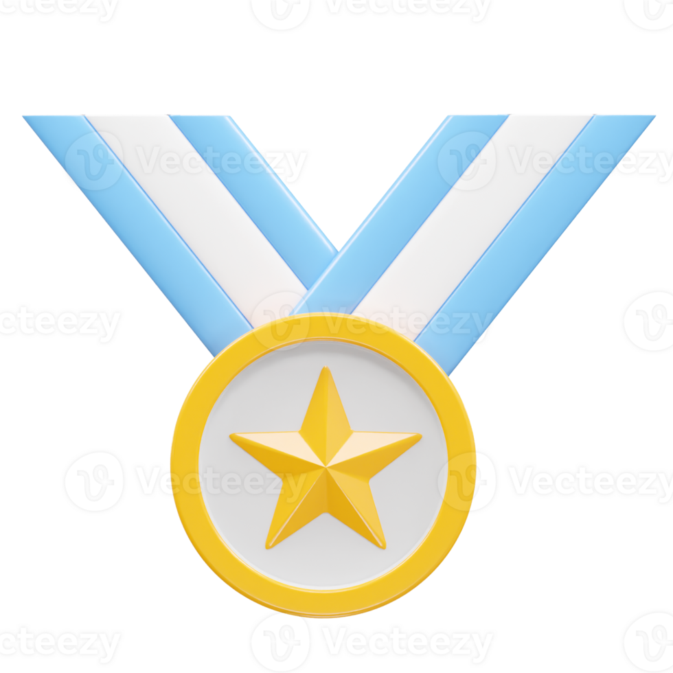 Champion medal icon illustration 3d rendering element png