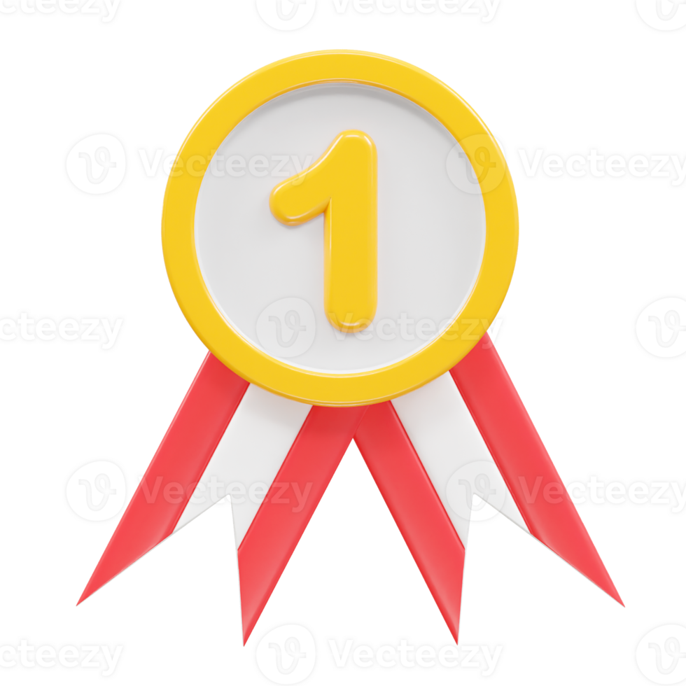 Champion medal icon illustration 3d rendering element png