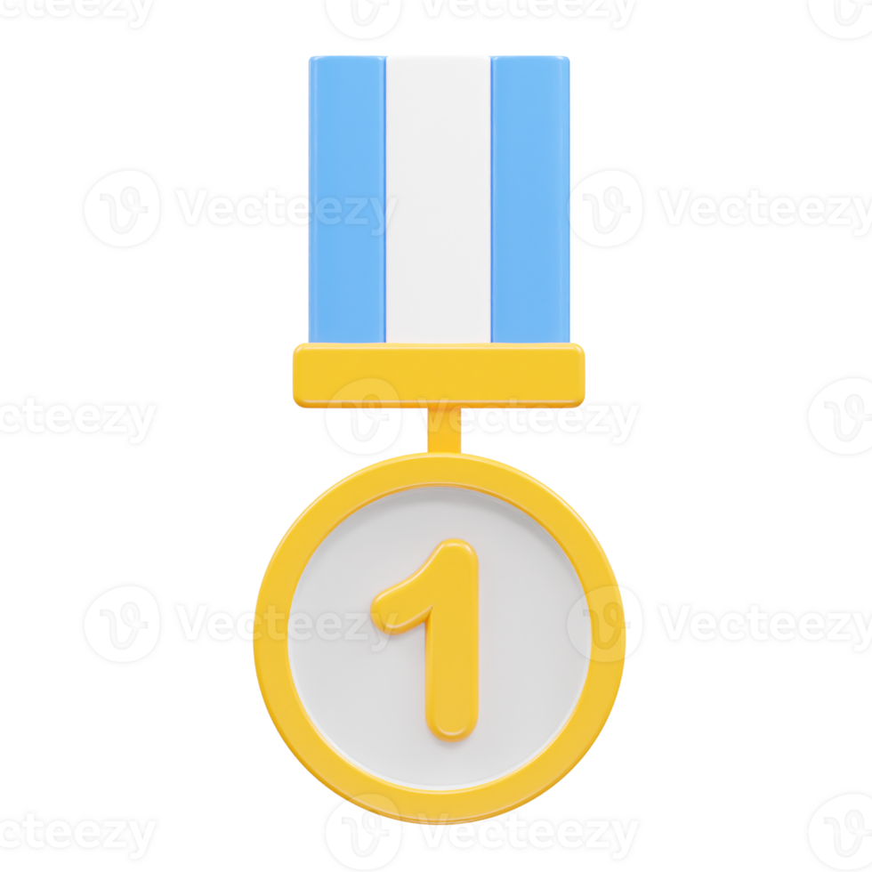 Champion medal icon illustration 3d rendering element png