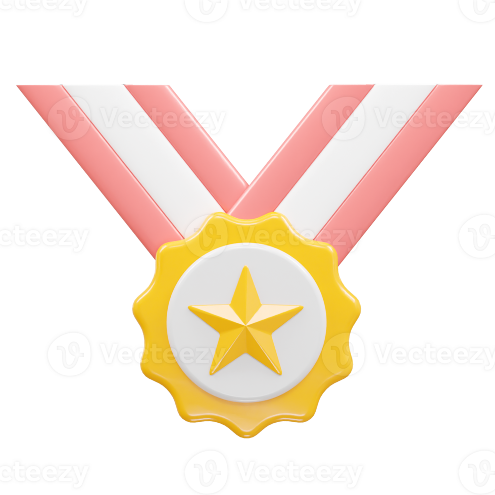 Champion medal icon illustration 3d rendering element png