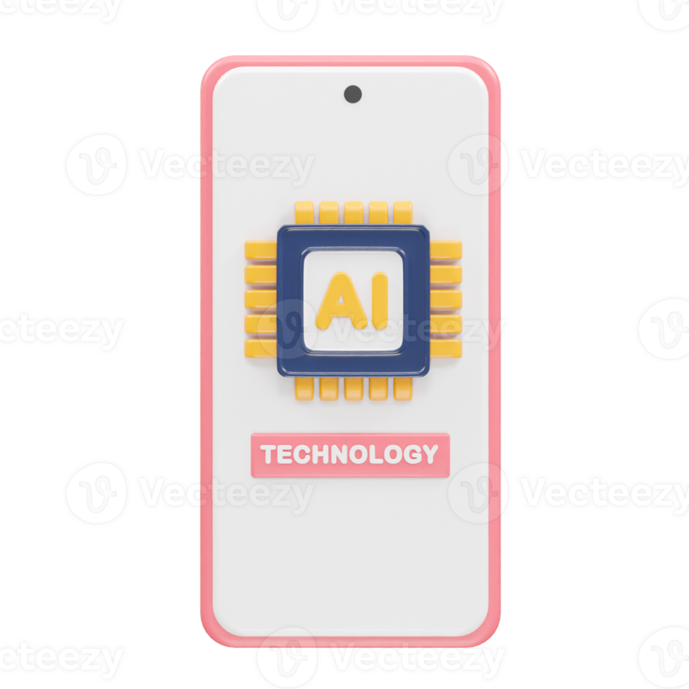 ai icon 3d rendering illustrtaion png