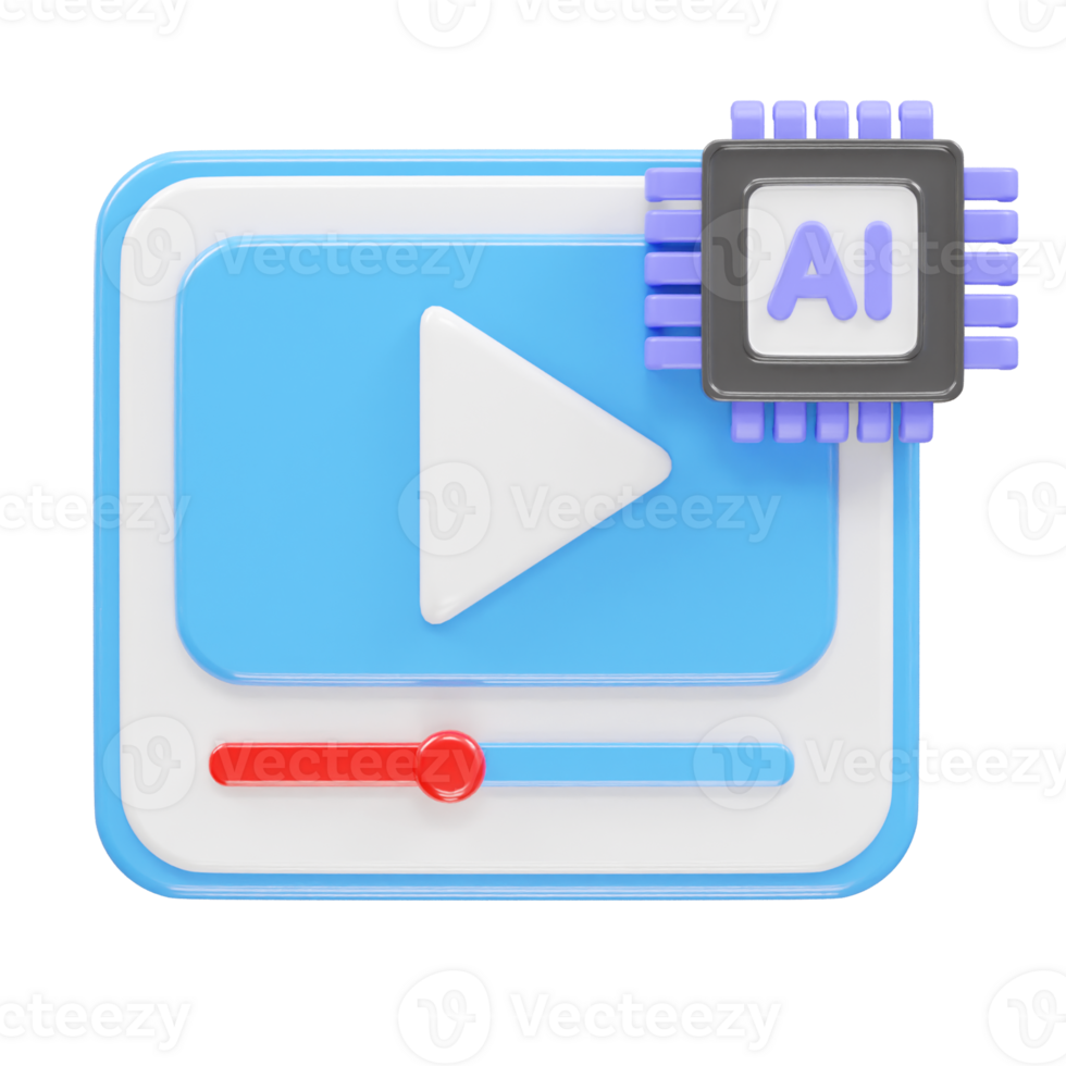 ai icon 3d rendering illustrtaion png