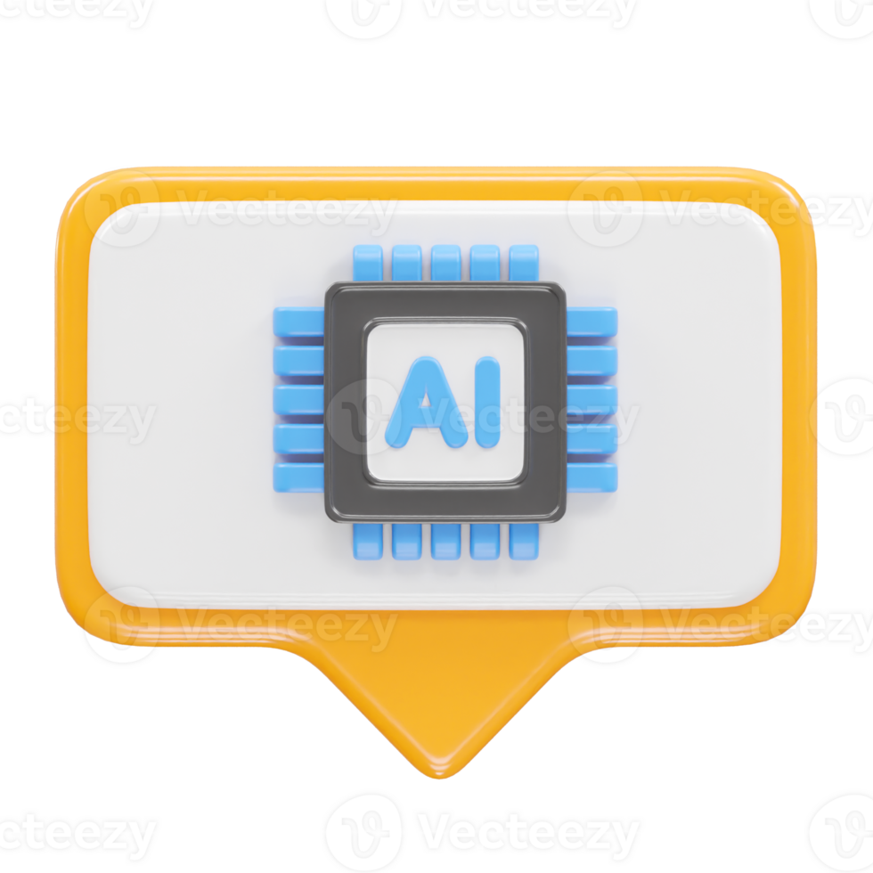 ai icon 3d rendering illustrtaion png