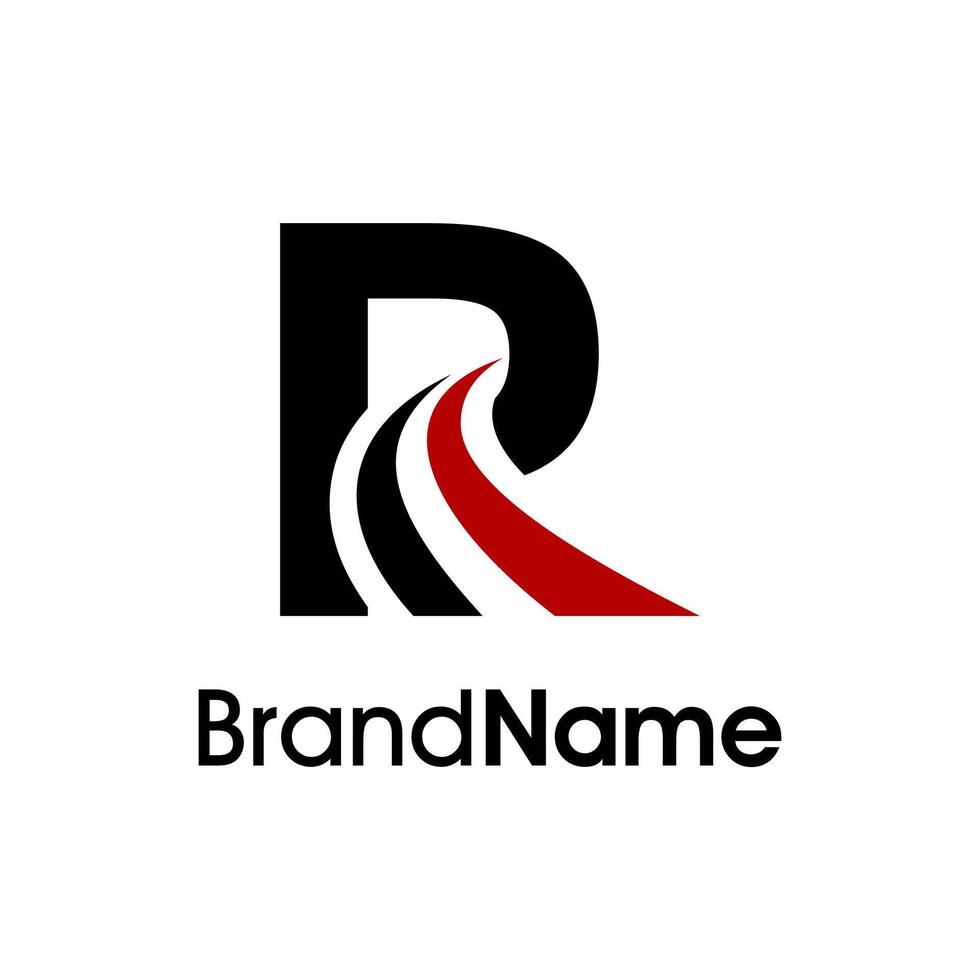 Simple Initial R Road Logo vector