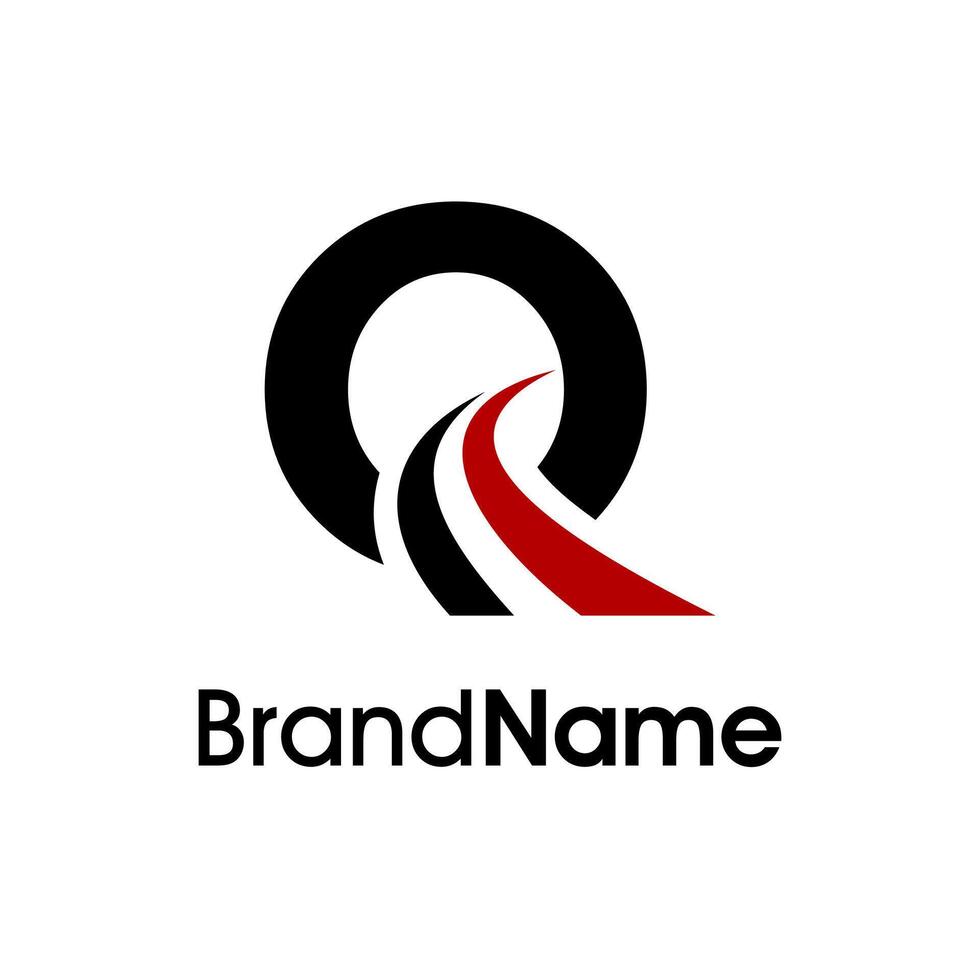 Simple Initial Q Road Logo vector