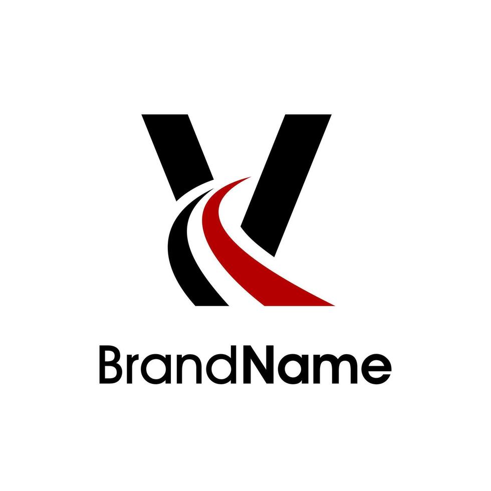 Simple Initial V Road Logo vector