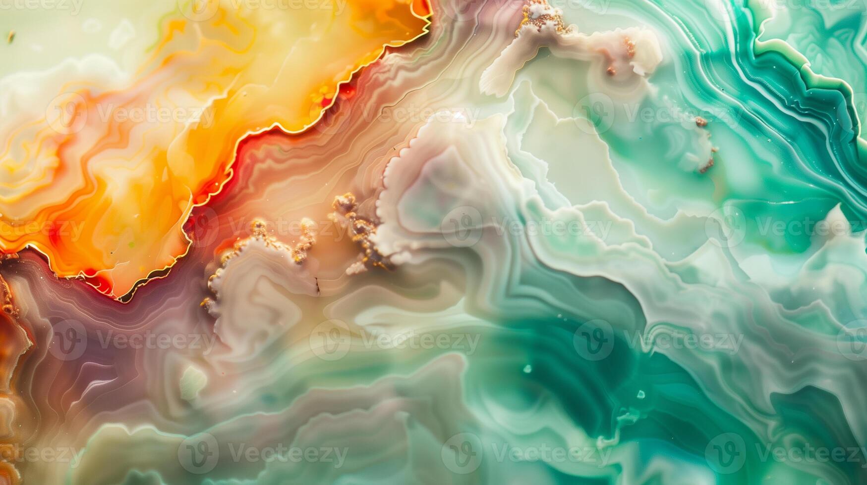 Abstract painting with vibrant colors and a smooth, fluid texture. photo