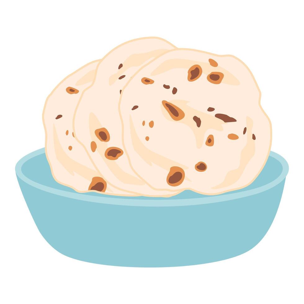 Homemade Roti Chapati Flatbread illustration vector