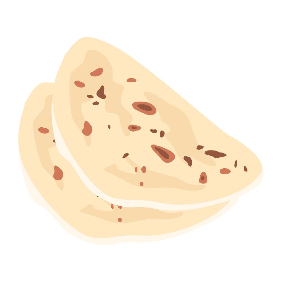 Chapati or Tava Roti indian bread vector