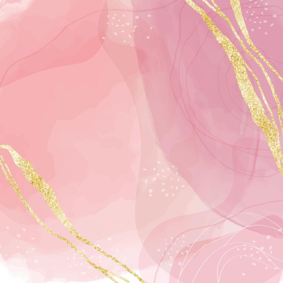 Abstract rose blush liquid watercolor background vector
