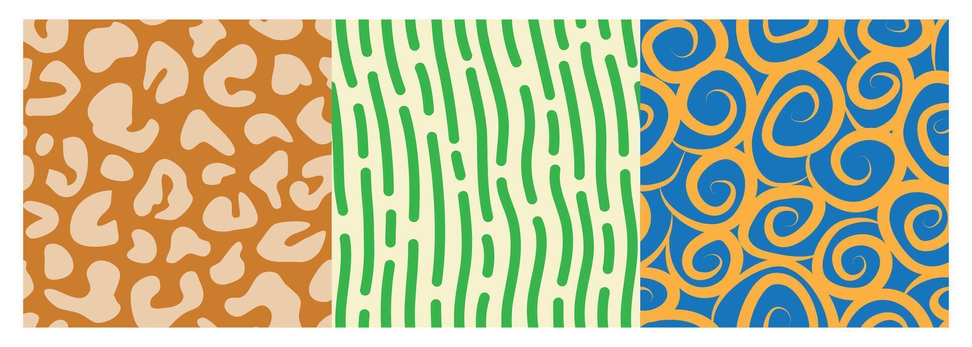 Set of abstract hand drawn decorative patterns. fabric design, seamless texture. Illustration vector