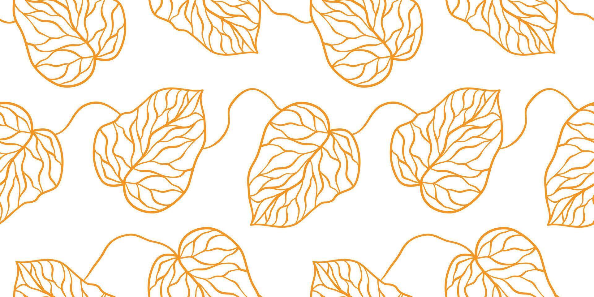Hand drawn simple abstract leaf print. Trendy collage outline pattern. Fashionable template for fabric design. vector