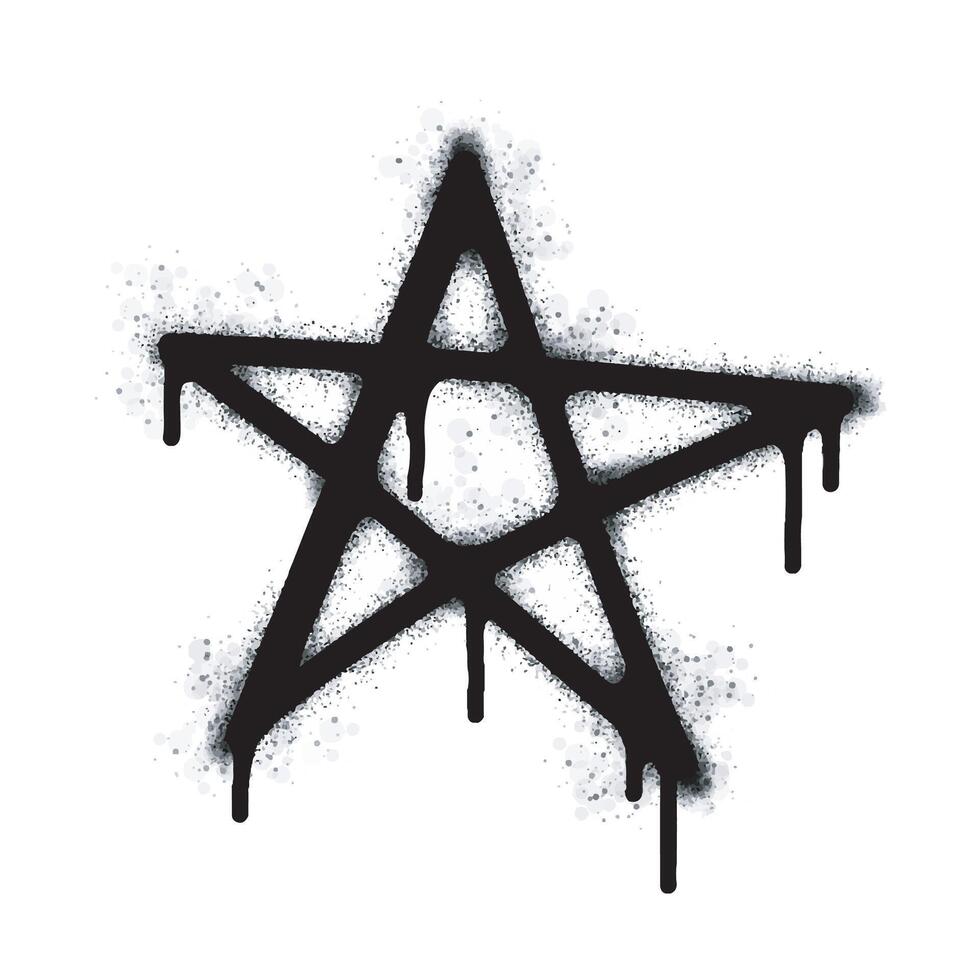 Spray Painted Graffiti star icon isolated on white background. vector
