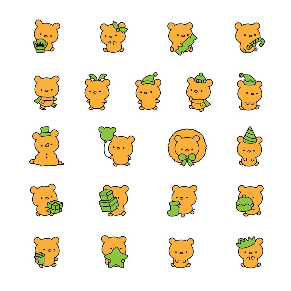 cartoon poses collection vector