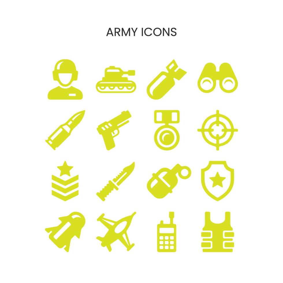 Army icon set vector