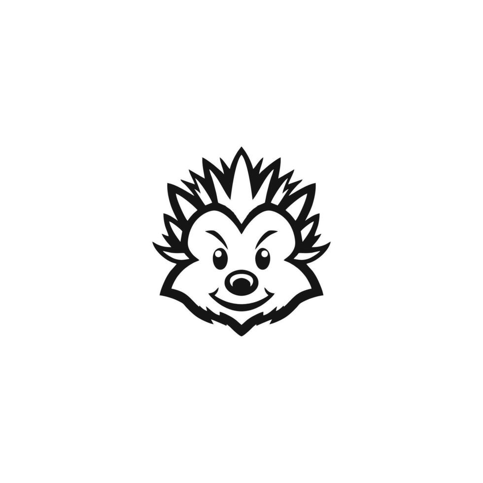 hedgehog logo illustration, porcupine silhouette logo template vector