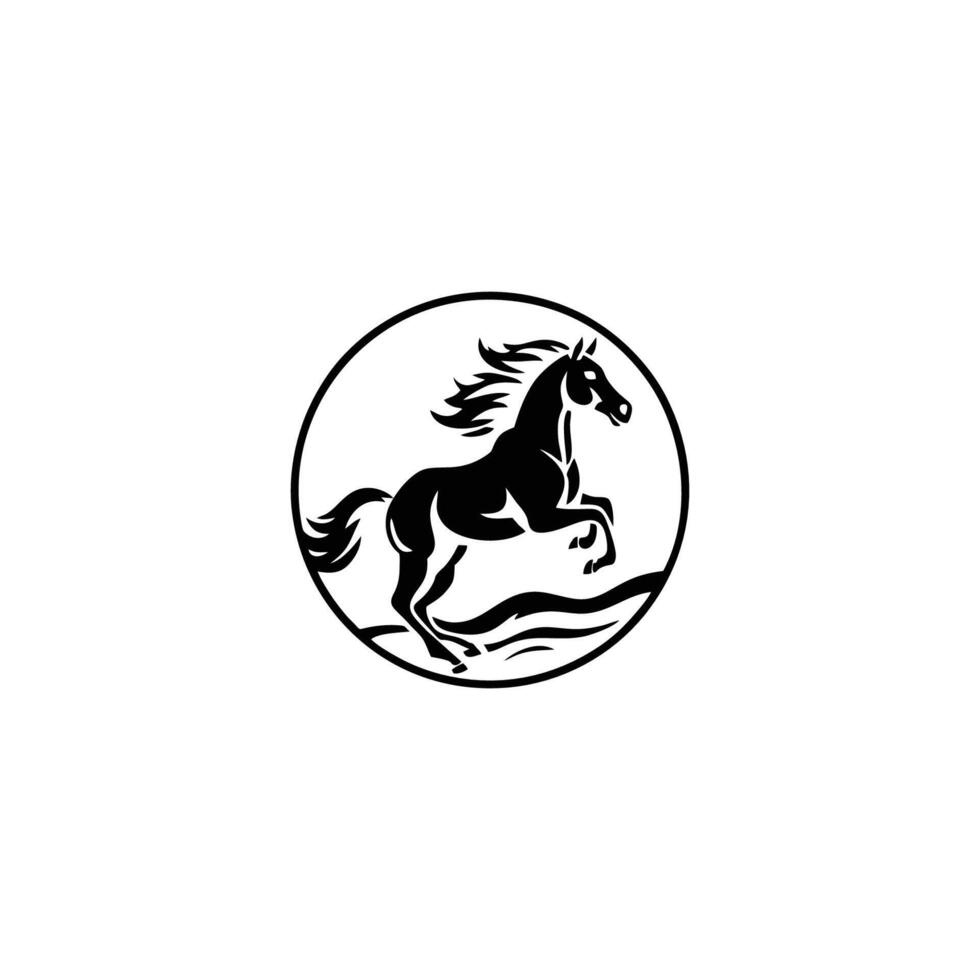 Elegant horse logo icon. stallion symbol design vector