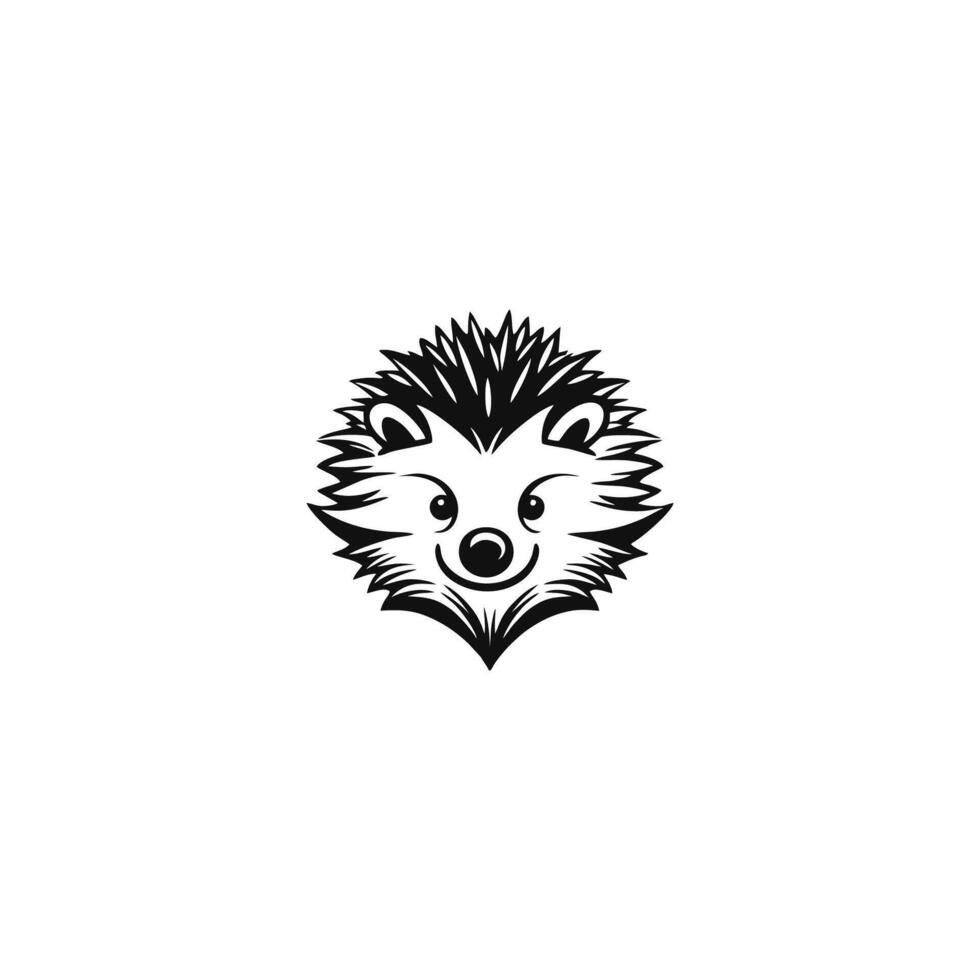 hedgehog logo illustration, porcupine silhouette logo template vector