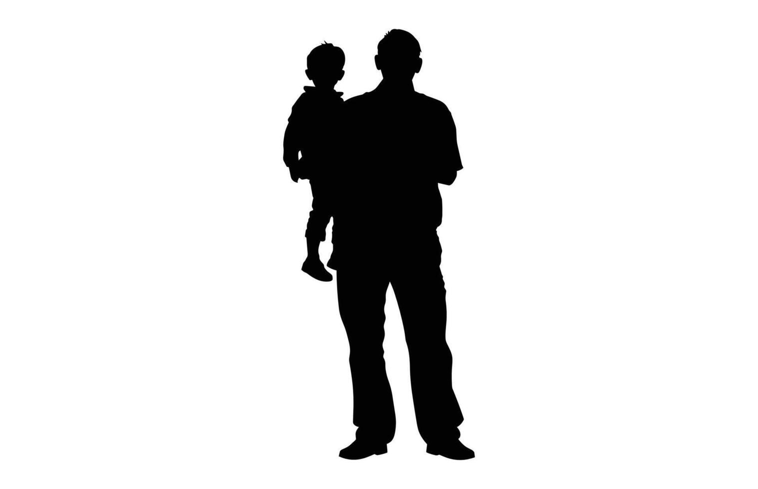 Father and Son Silhouette Clip art Set, Dad and Child Activities Silhouettes bundle vector
