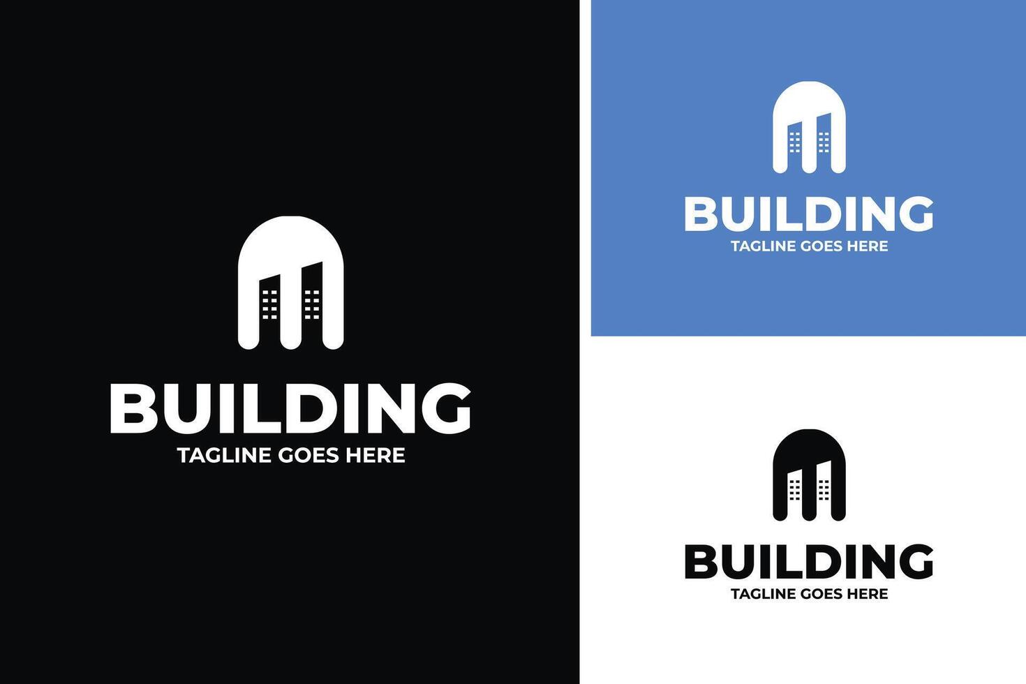 Forks and building logo design for restaurant template illustration idea vector