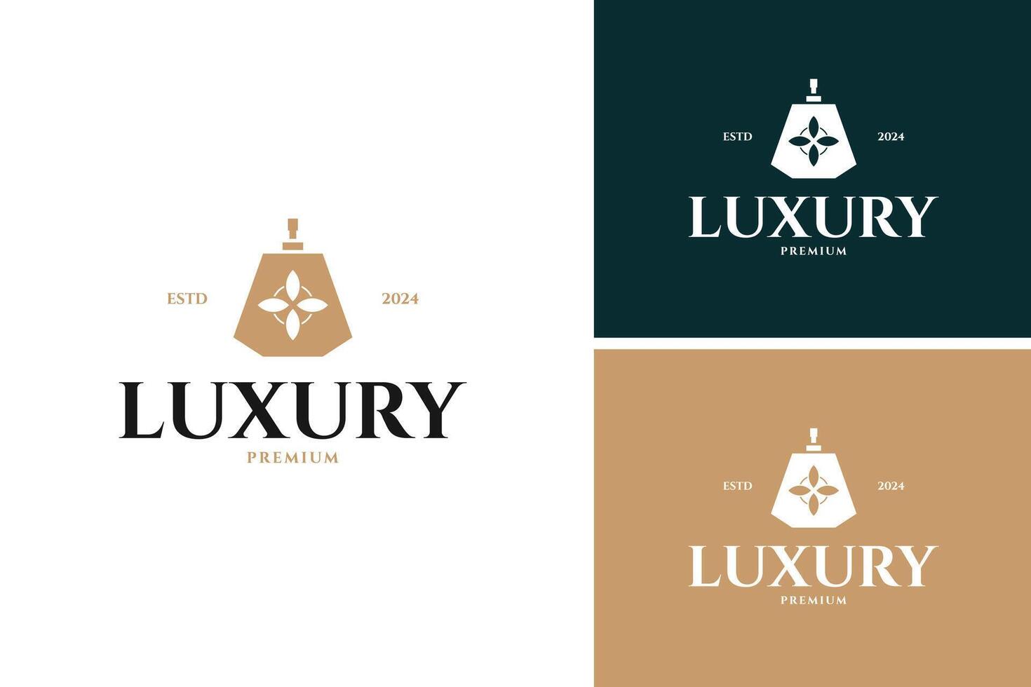 Luxury perfume logo design template illustration idea vector