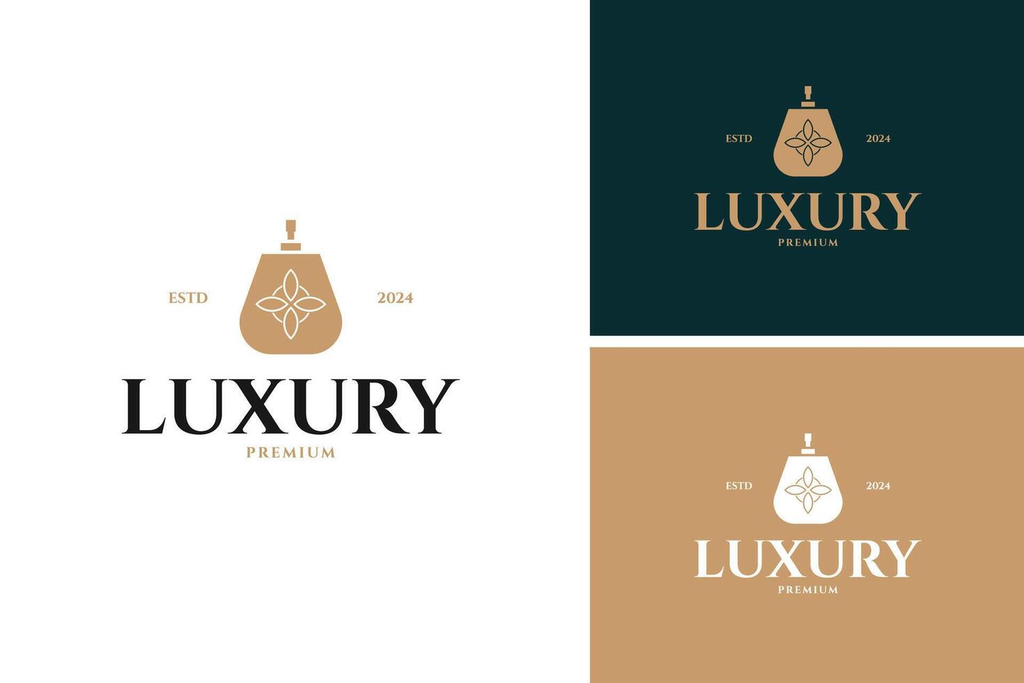Luxury perfume logo design template illustration idea vector