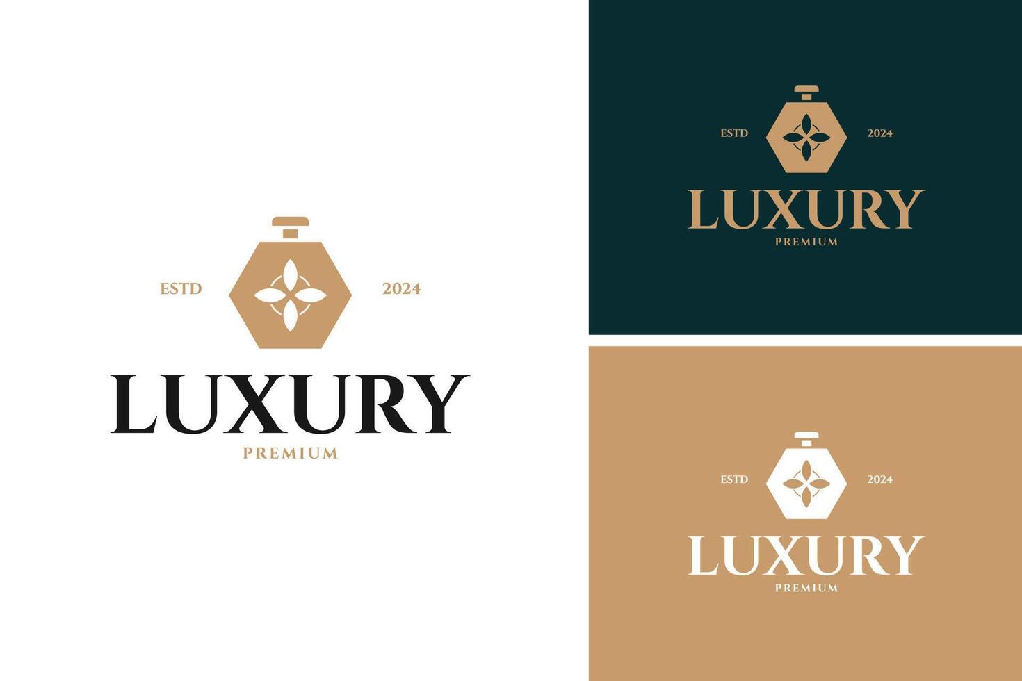 Luxury perfume logo design template illustration idea vector