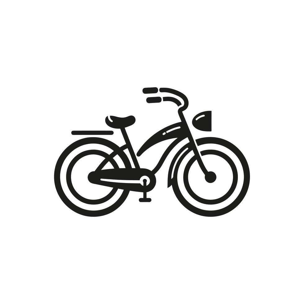 Simple bicycle silhouette vector