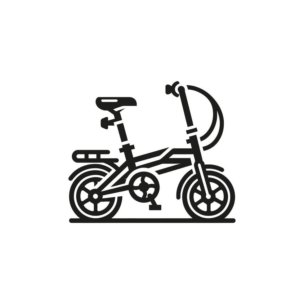 Folding bicycle silhouette vector