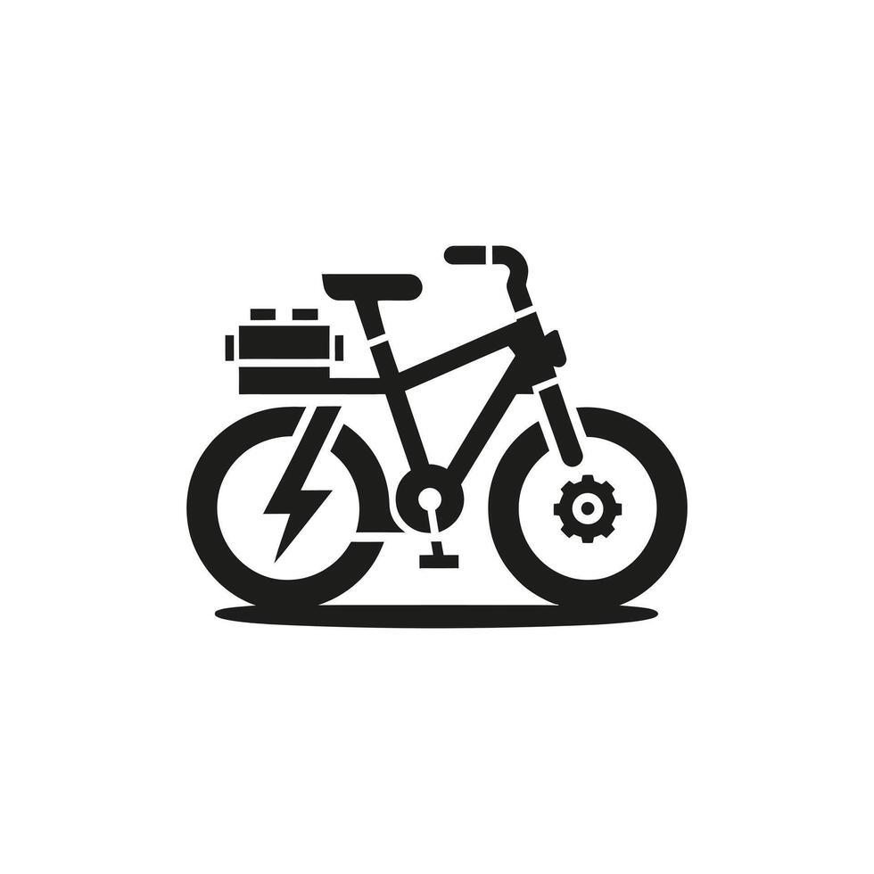 Electric bike silhouette vector