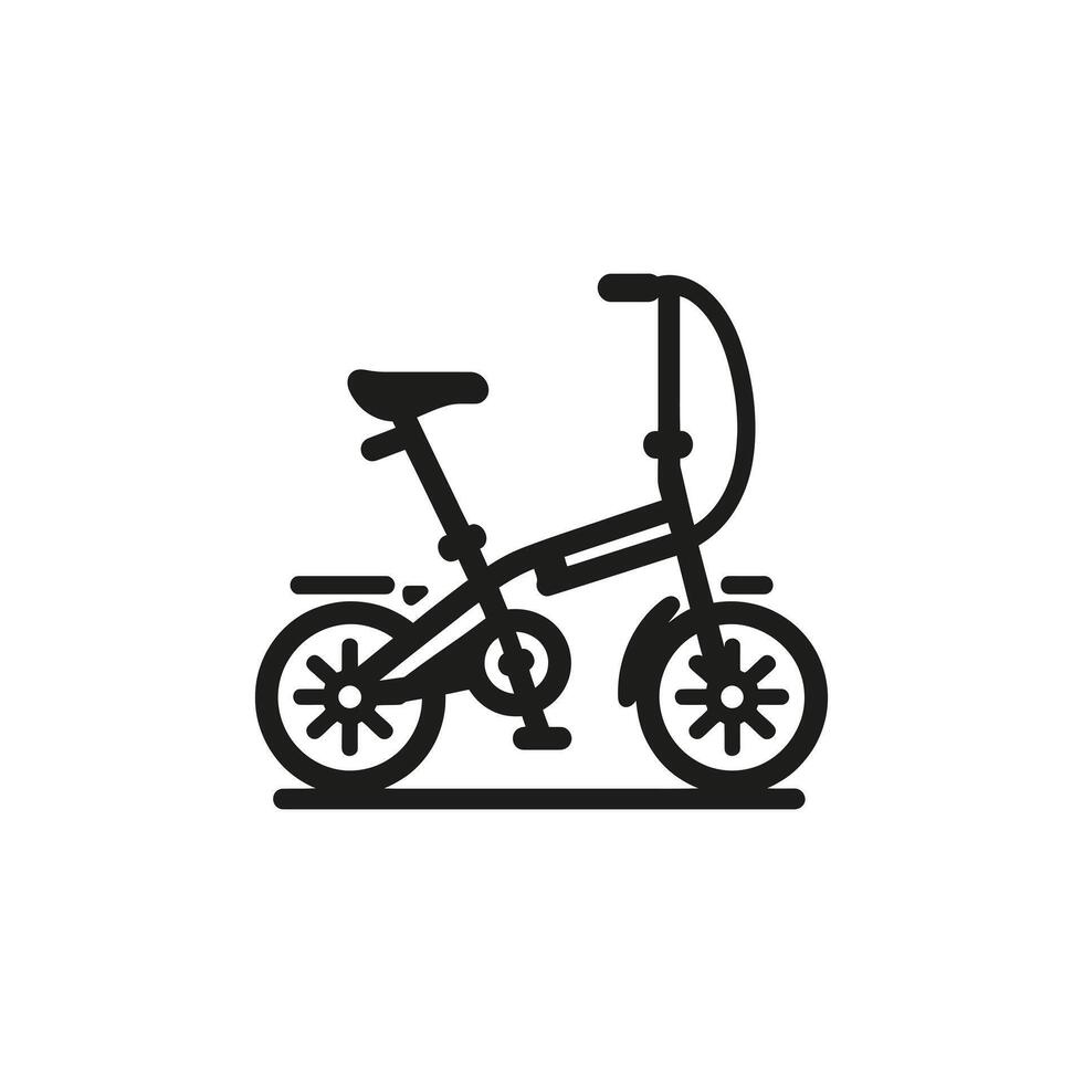 Folding bicycle silhouette vector