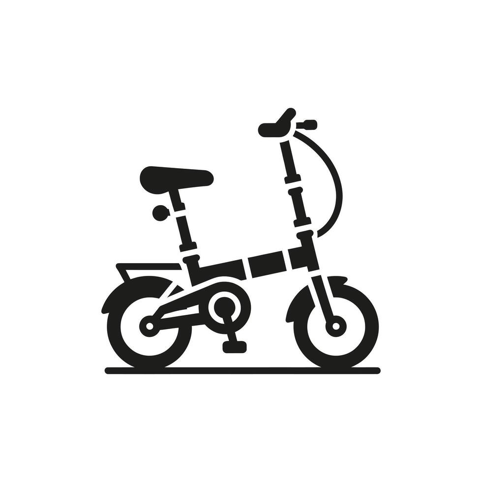 Folding bicycle silhouette vector