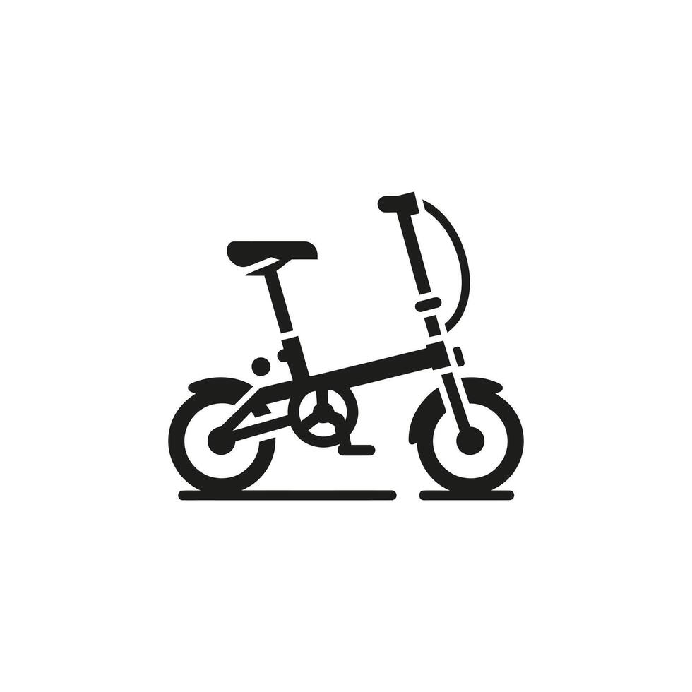 Folding bicycle silhouette vector
