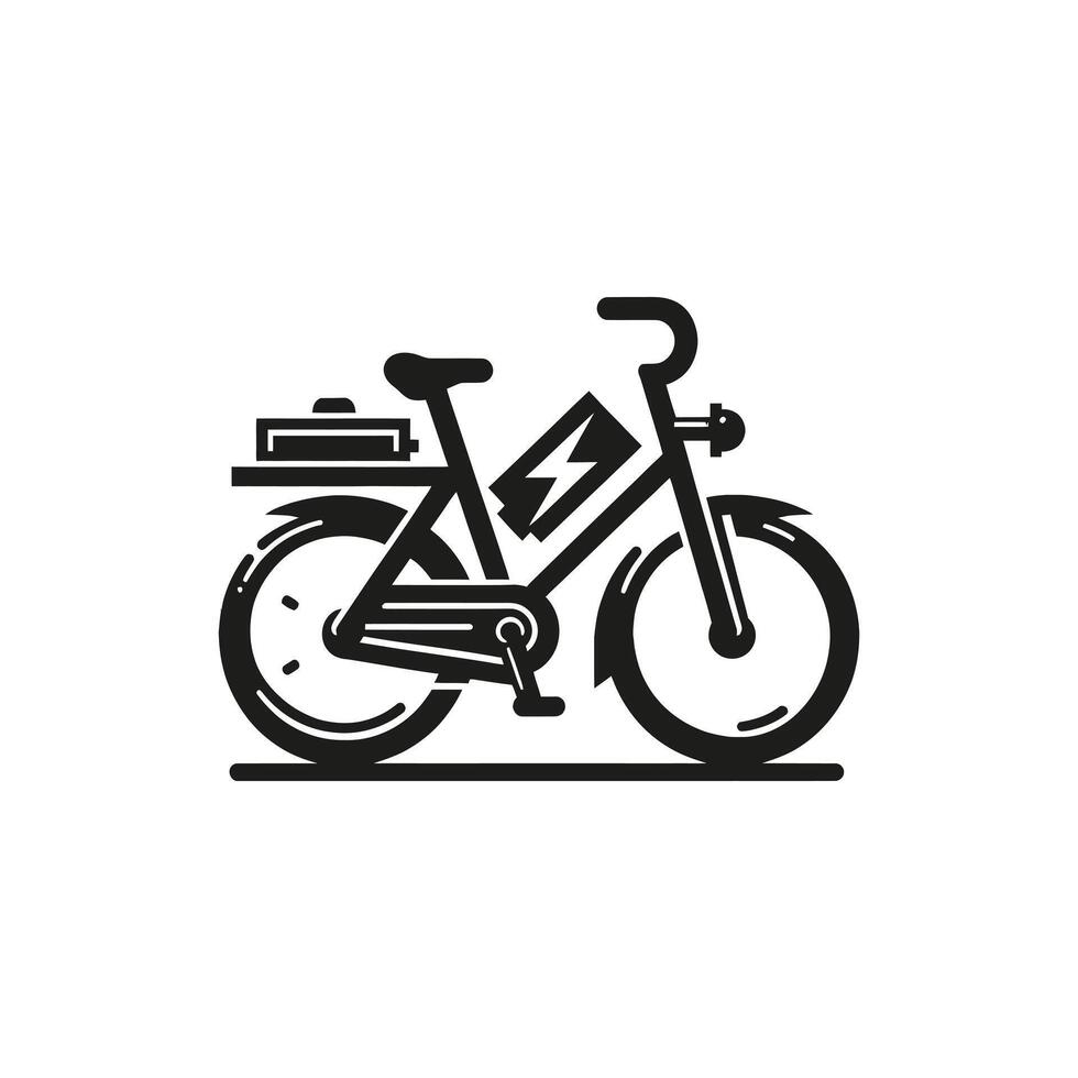Electric bike silhouette vector