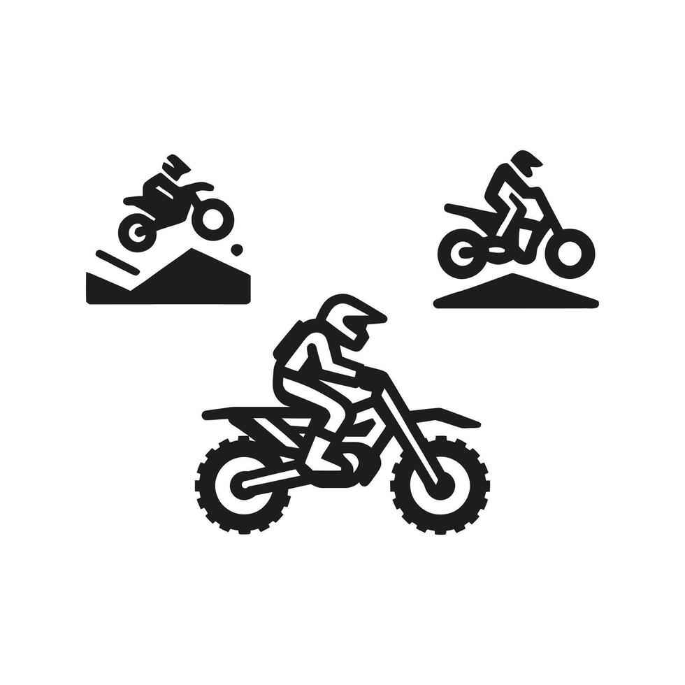 Hand drawn bike silhouette set vector