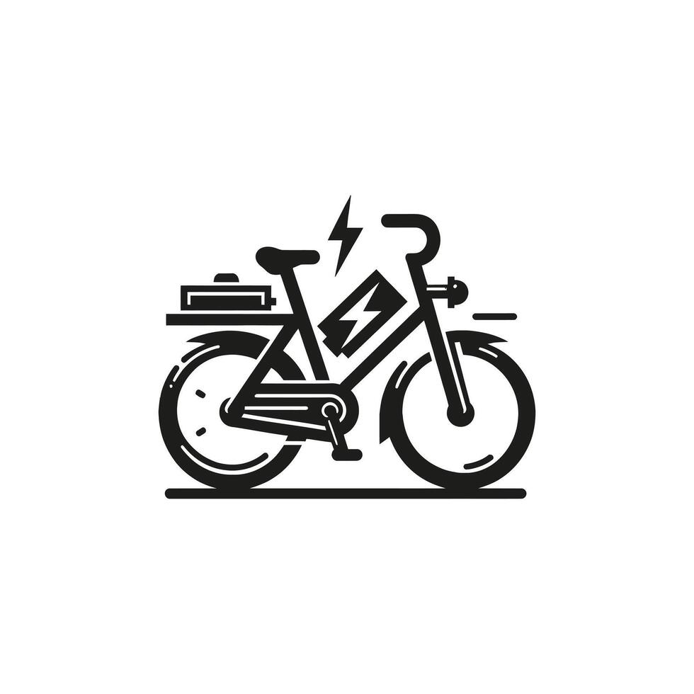 Electric bike silhouette vector