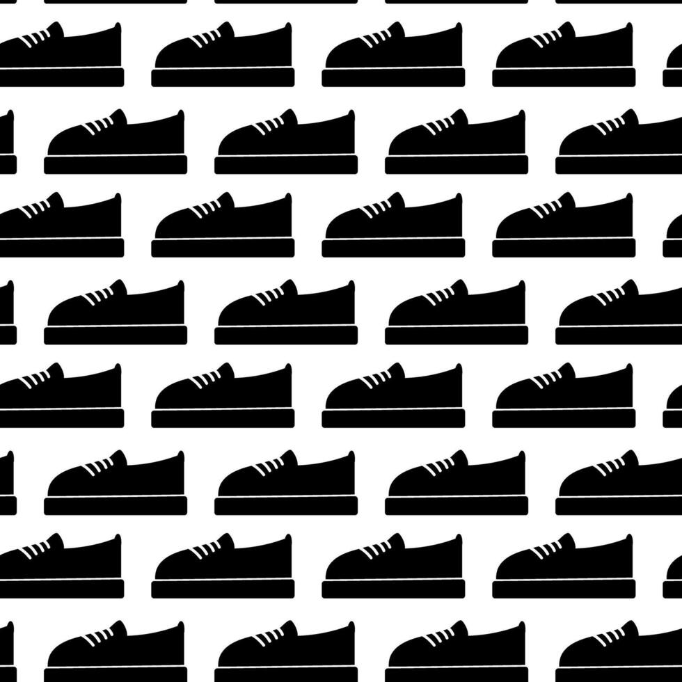 Black and white lace up sneaker Seamless pattern in minimalist style Background Promo design concept. Isolate EPS. Wrapping, wallpaper or web, cards, poster, banner, label, price design idea vector