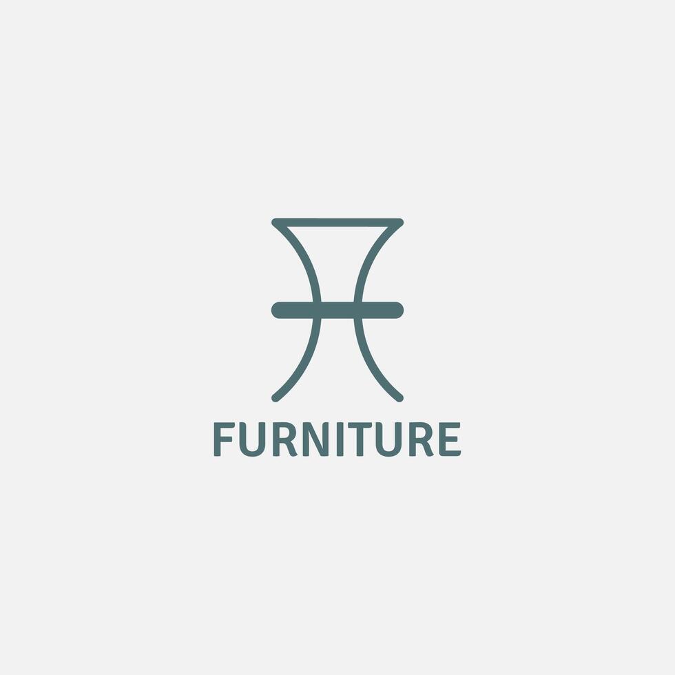 Unique chair logo that looks like a symbol. vector