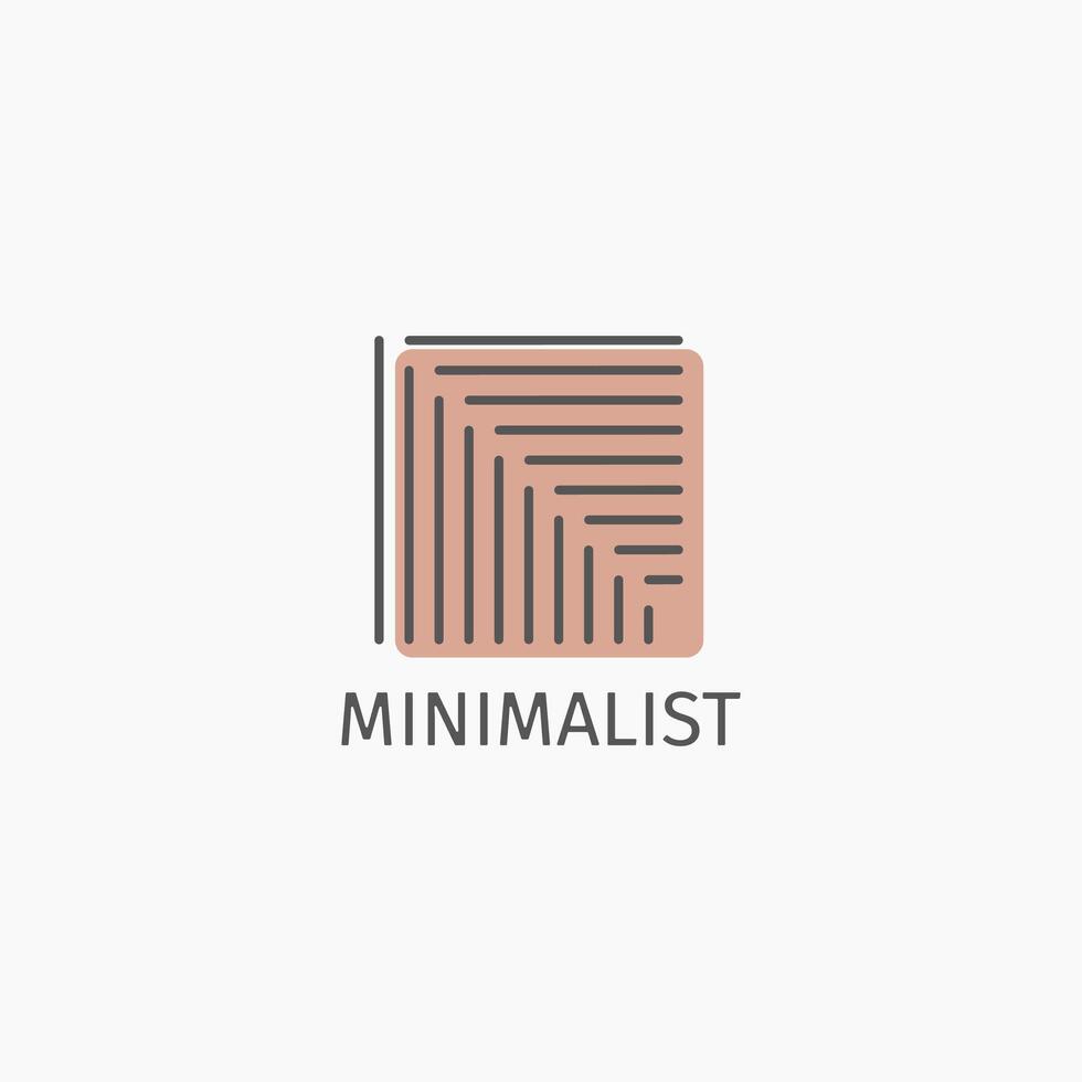 Abstract logo in striped minimalist style. vector